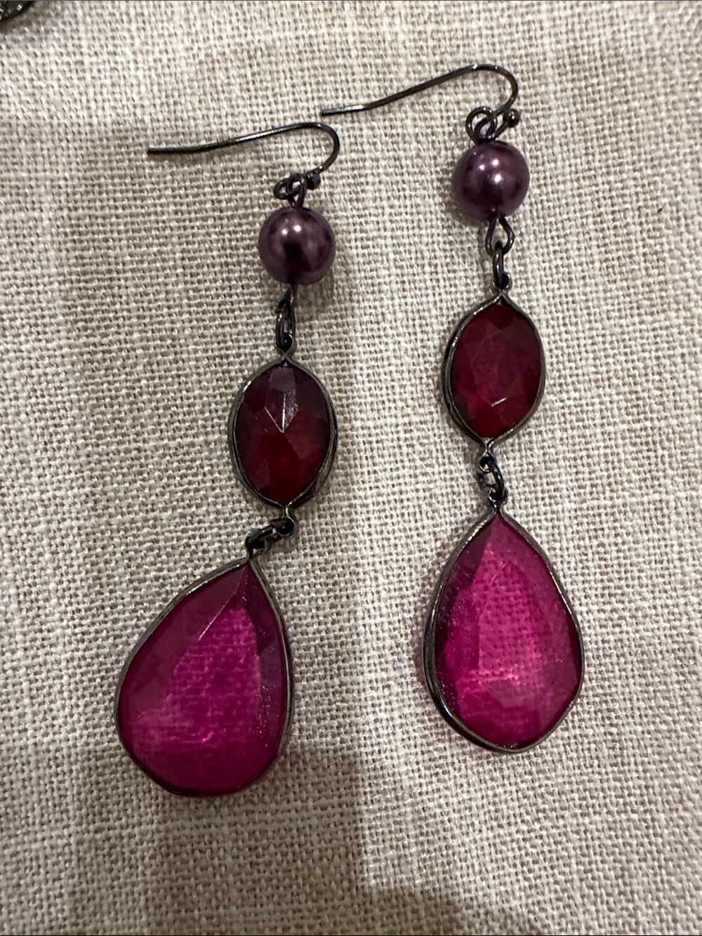 WHBM Purple Teardrop Dangle Earrings - Women Jewelry